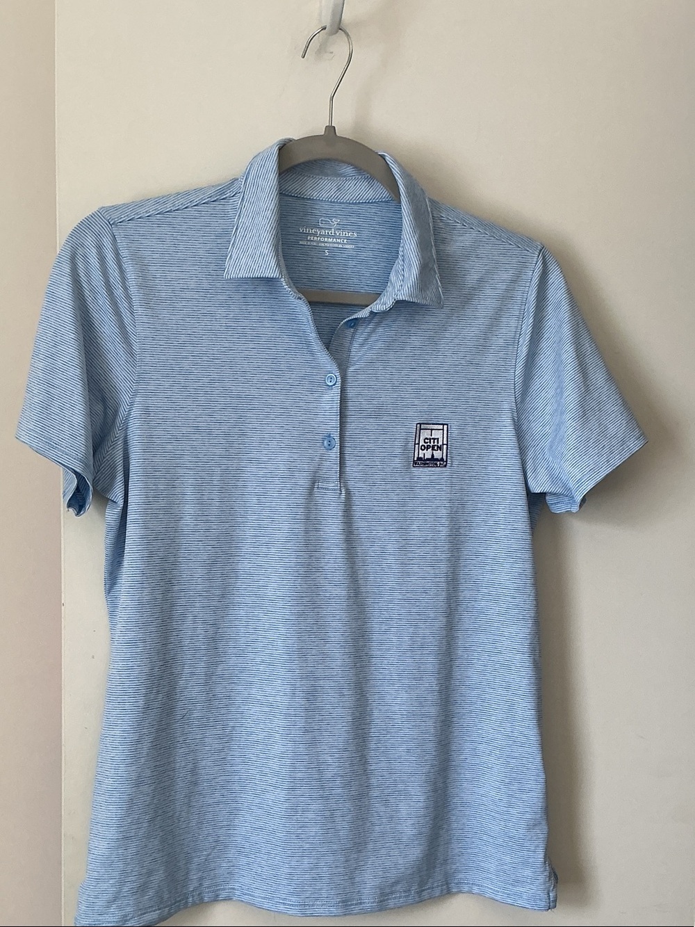 Vineyard Vines Sky Blue Microstripe Polo
